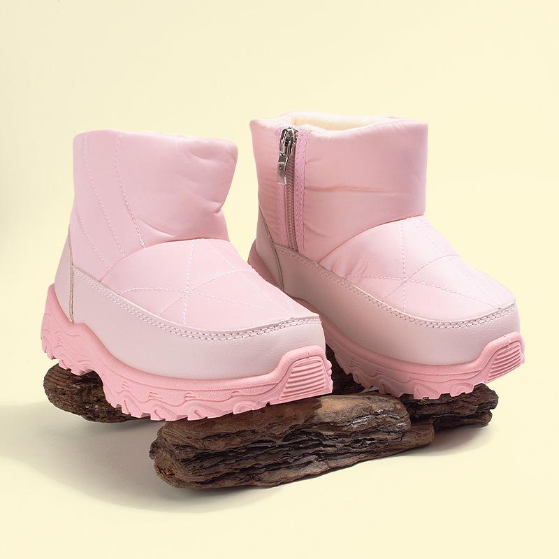 Winter new girls boots thickened warm Velcro children's snow boots boys casual soft-soled sports cotton shoes