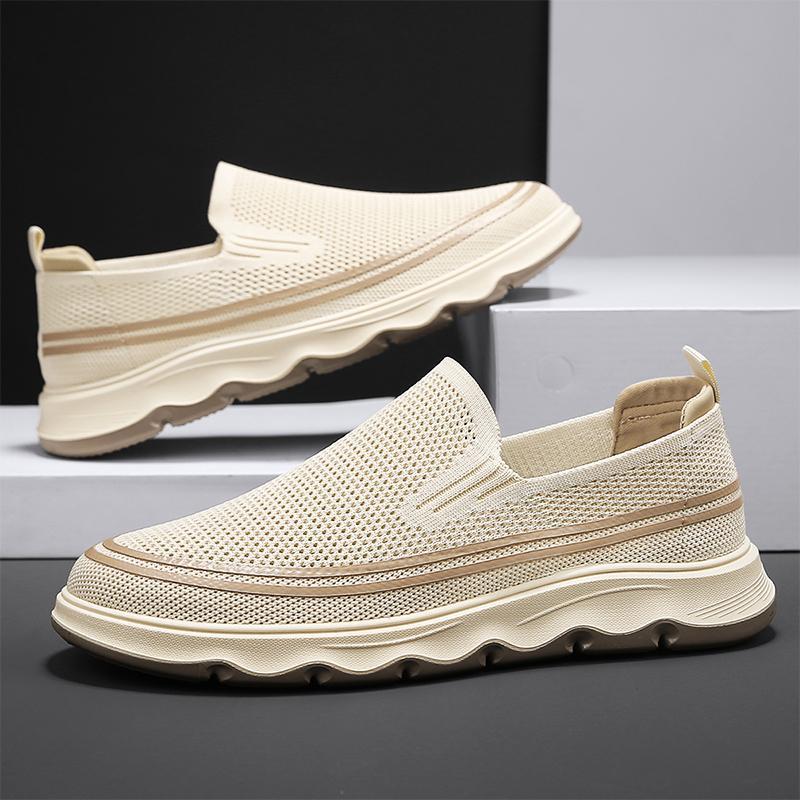 2025 summer new flying woven one-pedal versatile lazy shoes mesh breathable comfortable lightweight sports shoes men's shoes