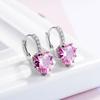 Splendidi orecchini a cerchio a forma di cuore in argento sterling 925 semplici per donna, gioielli da sposa, orecchini con zirconi cubici, accessorio femminile