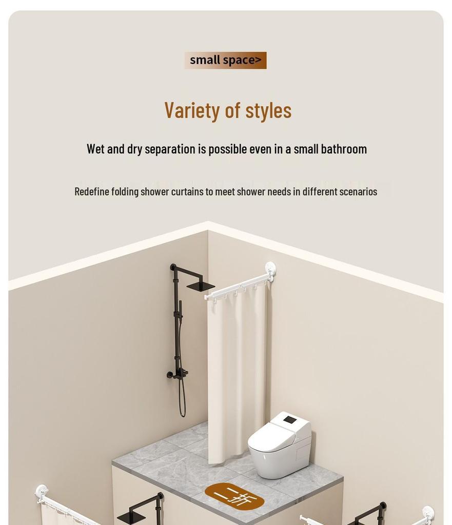 Retractable Shower and Clothes Drying Rod with Suction Cup Attachment