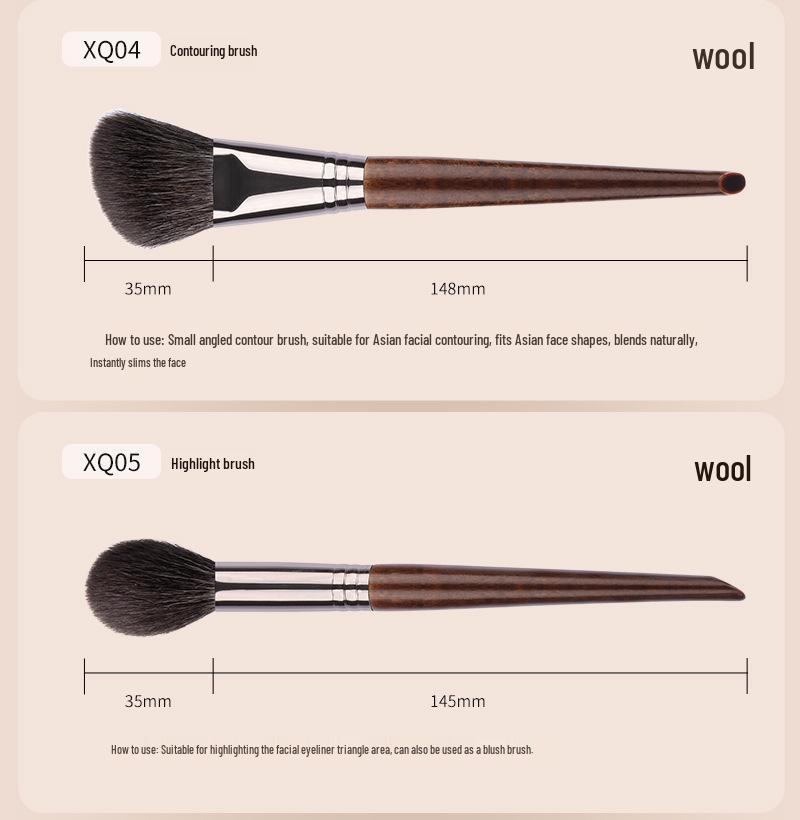 22-teiliges professionelles Tierhaar-Make-up-Pinselset für Maskenbildner