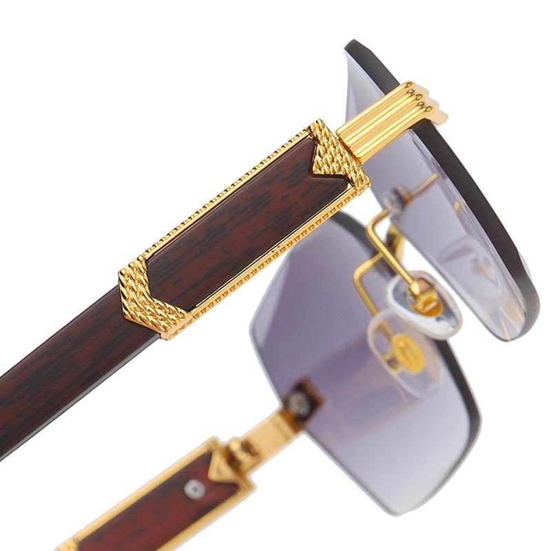 Luxury Rimless Square Sunglasses Man Brand Designer Frameless Gradient Sun Glasses Woman Fashion Vintage GrainOculos De Sol