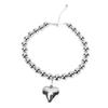 Chunky Heart Pendant Collar Necklace Thick Bold Ball Necklace for Party Anniversary Daily Wear Silver