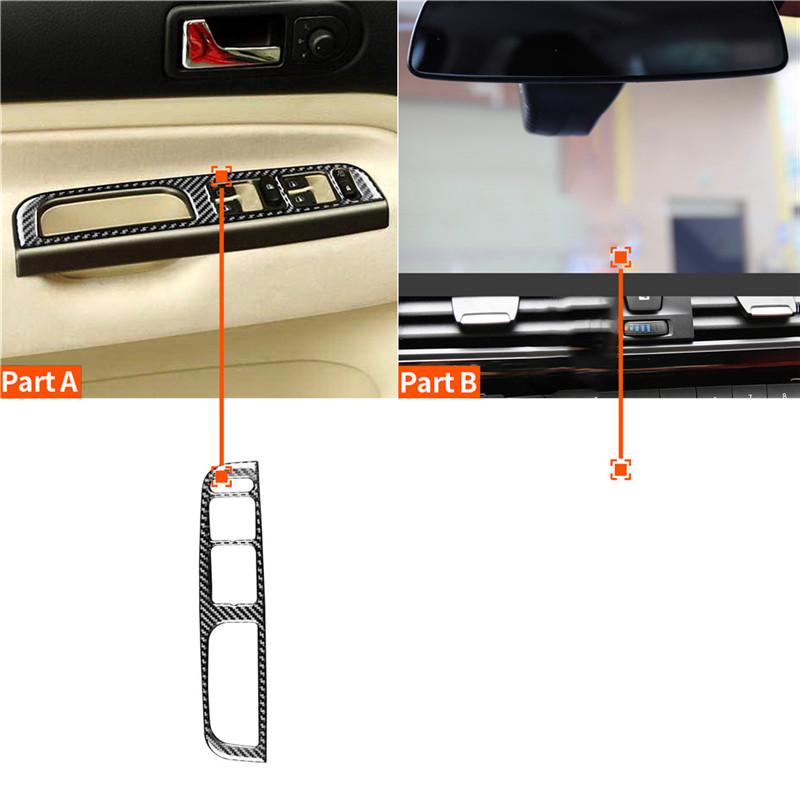 Car Carbon Fiber Interior Button Panel Trim Sticker Frame For VW Golf 4 GTI Jetta MK4 1999-2004 Styling Accessories