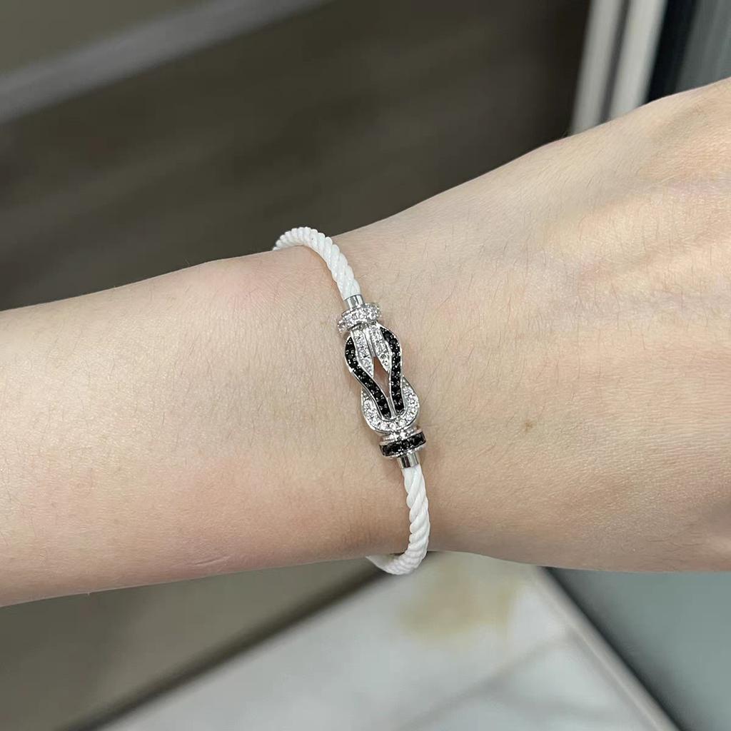 Bracciale con Diamanti V Oro 18K Oro Rosa Bracciale per Coppia Uomo e Donna