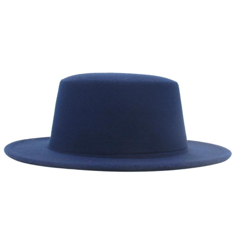 French Top Hat, Flat Top, Small Brim, Wool Solid Color Gentleman And Lady Versatile Felt Hat
