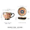 Large Capacity Ceramic Mug With Floral Hand-Painted Design Nordic Style Breakfast Coffee Cup Home Office Use