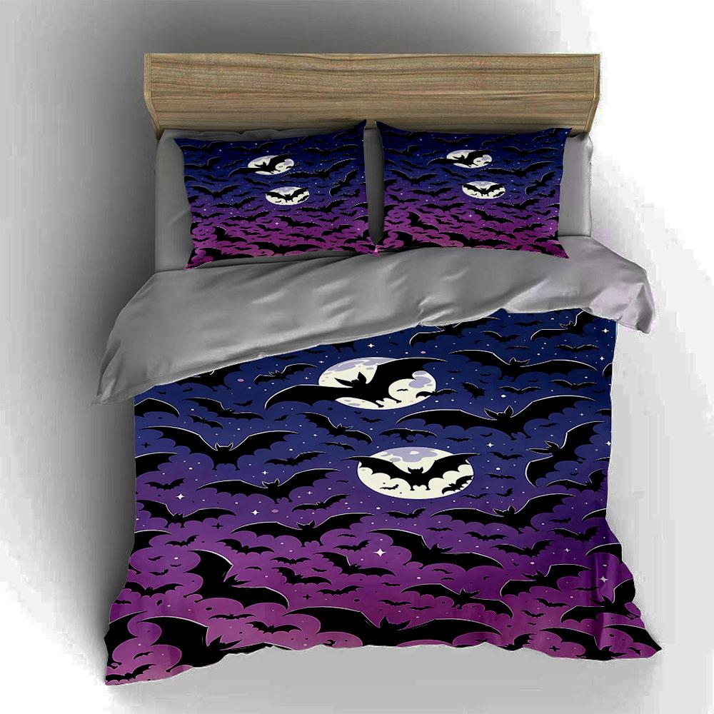 Flying bats silhouette. Bedding Duvet cover sets Duvet covers Pillowcases gifts (1 * Duvet Cover 2 * Pillowcases, without duvet insert)