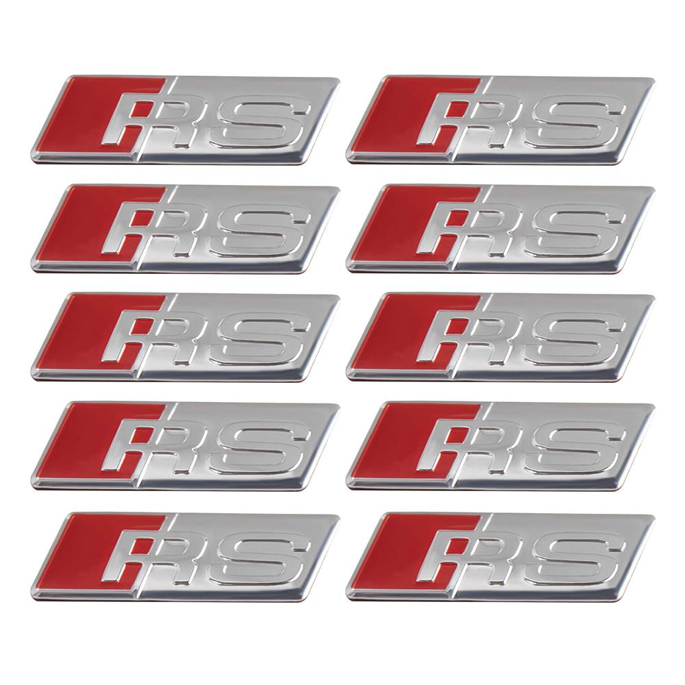 2026 2/5/10Pcs Car RS Sline Badge Steering Wheel Sticker Accessories for Audi Sline A4 B7 B8 B9 A3 8P 8V 8L A5 A6 C6 C5 C7 A1 Q2 Q3