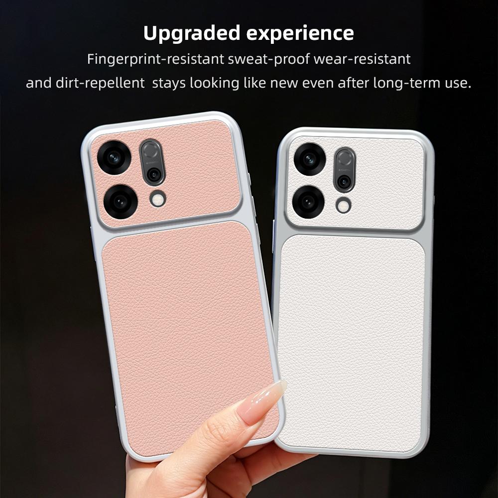 Phone Case For OPPO Reno 14 14F 13 13F 11 12 12F 11F 10 Pro Plus Coque Candy PU Lambskin Camera Protection Soft Back Cover