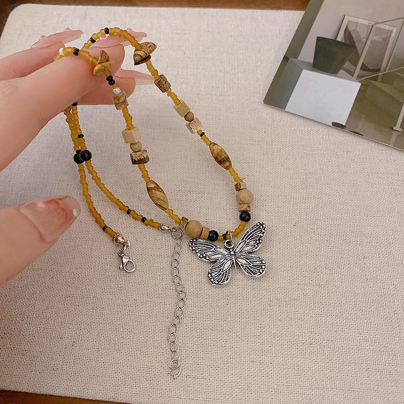

BLINGBAY женское ожерелье с подвеской в ​​богемном этническом стиле, ожерелье в китайском стиле ретро с бисером и бабочкой, свитер-цепочка, аксессуары, ювелирные изделия, подарок
