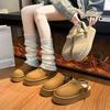 Women's Two-wear Soft Bottom Large Size Thickened Winter Warm Fur One Padded Lining Ankle Boots Non-slip Baotou Cotton Fur Slippers