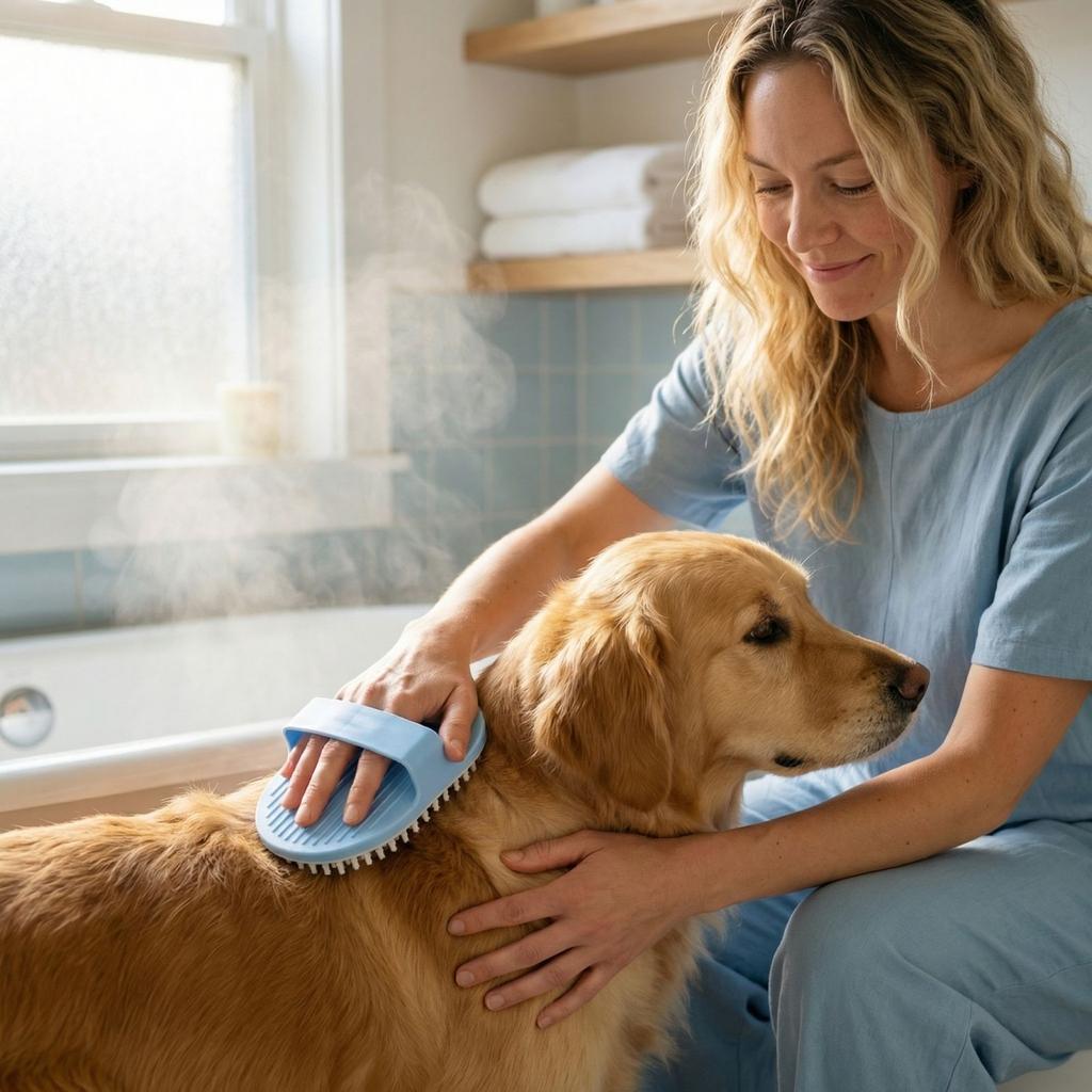Pet Massage Comb Cleaning  Bathhouse Cats And Dogs Take A Bath And Brush