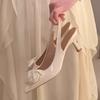 Summer pointed sandals women's 2025 new small man shallow mouth lady style flower high heels stiletto mother shoes tide