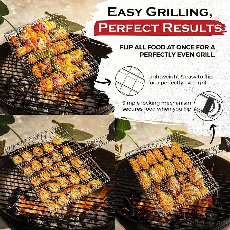 Folding Portable Outdoor Camping Stainless Steel BBQ Rack Grill Accessories for Outdoor Grill Campfire Cooking Equipment