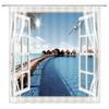 3D Shower Curtain Sunny Beach Seaside Landscape Printed Bathroom Curtain Waterproof Fabric With Hooks Home Decorate Bath Screen