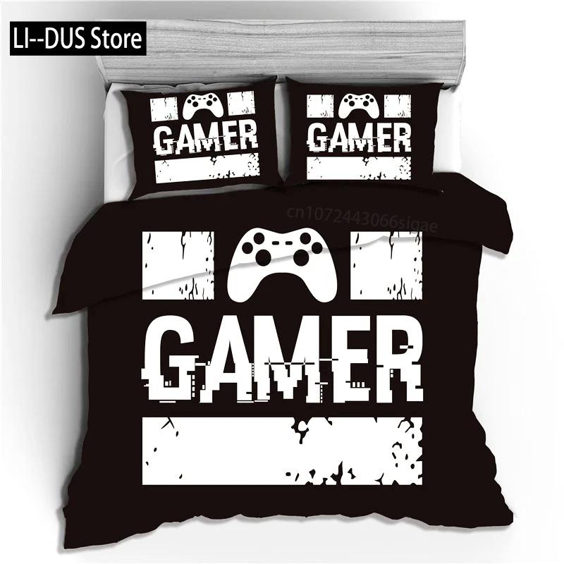Hot Sale 3D Gamepad Bedding Set Custom Kids Boys Gamer Teens Video Game Duvet Cover for Youth Modern Game Controller Bedspread