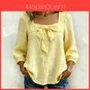 Casual Butterfly Knot Blouse With Square Neck For Summer Wear