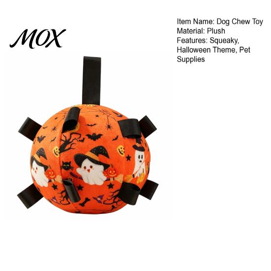 Halloween Themed Puppy Toy Squeaky Dog Chew Ball for Halloween, Bite Resistant Plush Toy, Pet Teething Interactive Small Medium Large Breeds Dogs