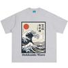 Japanese Style Hokkaido Wave Print T Shirt Unisex Unisex Vintage Tshirt Summer Shortsleeved Loose Casual Cotton Oversized Tshirts