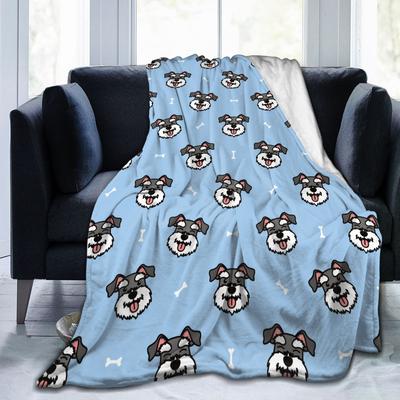 Manta de Perro Schnauzer Linda Felpa Coralina Regalo para Amante de Animales Perros Mantas Ligeras para Coche Sofá Cama