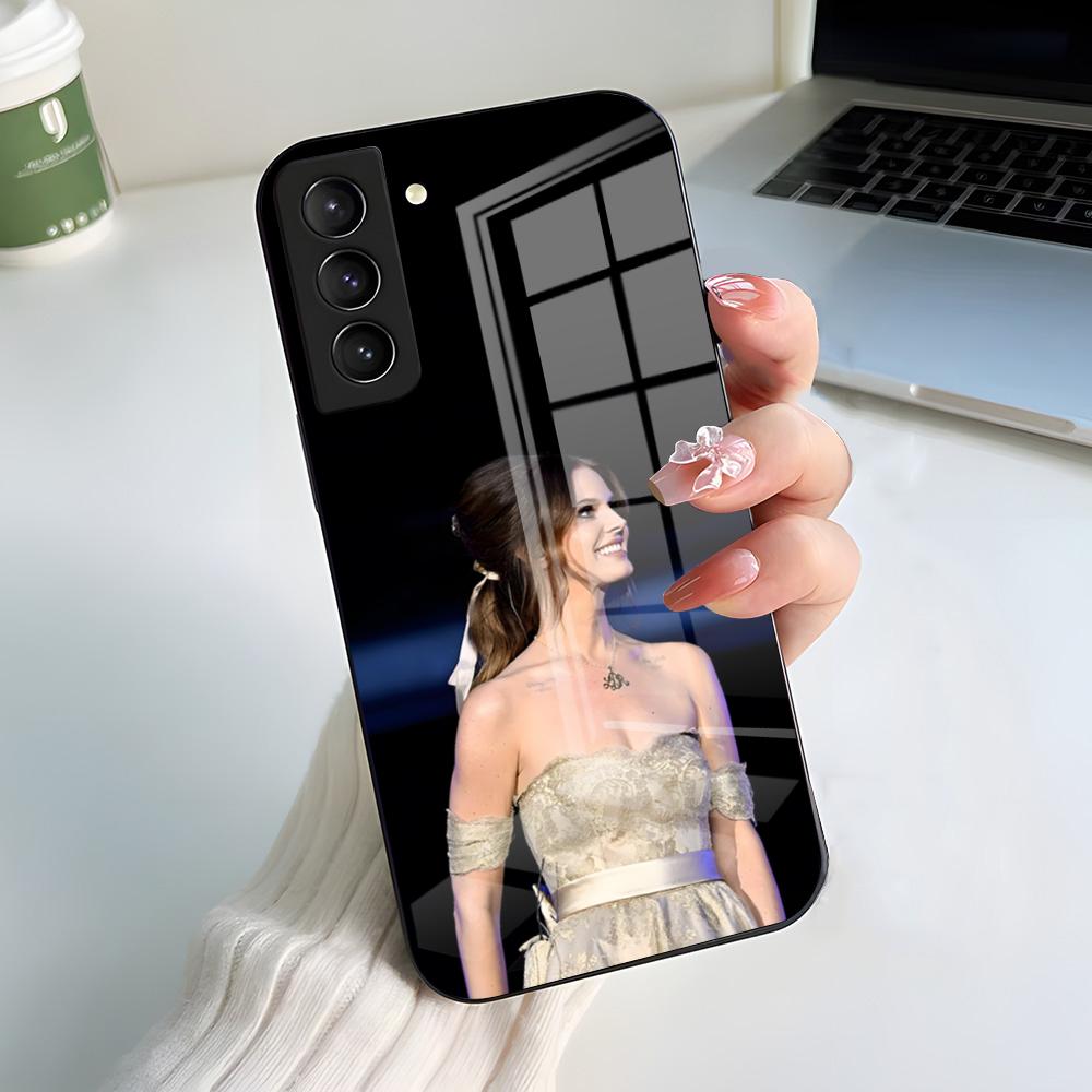 Lanas-w-Del-R-Rey Phone Case For Samsung S26 S25 S24 FE S23 S22 S21 Plus S20 Ultra Note20Ultra Black Glass Cover