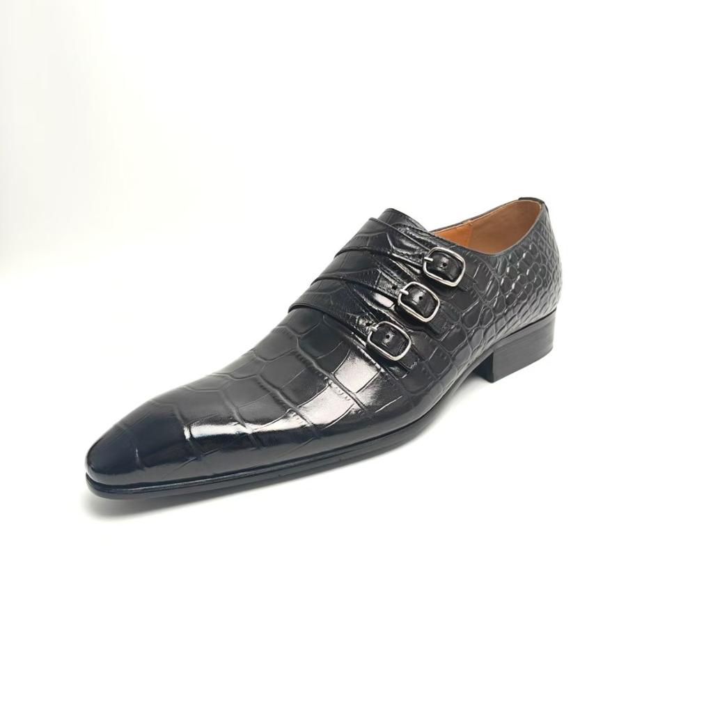 Sapatos Masculinos de Couro Artesanais da Moda Oxfords Casuais de Escritório da Moda Sapatos de Trabalho para Negócios Preto Roxo Sapato Masculino Confortável Couro Genuíno