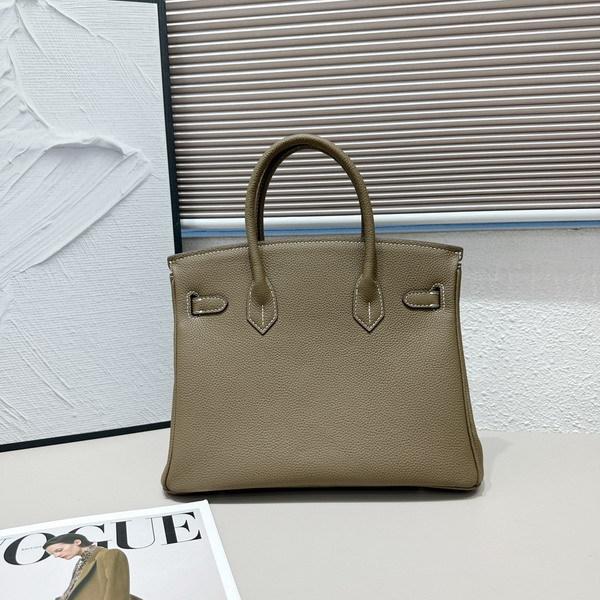 Gold Button Silver Cowhide Togo-202530 Genuine Leather Women's Bag Portable