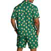 Conjunto Casual de Top Ligero Transpirable Estampado para Hombre y Shorts con Cordón