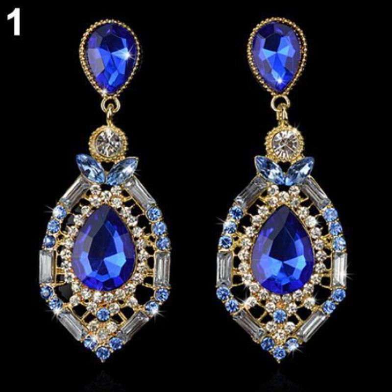 Женские роскошные элегантные серьги в форме капли со стразами, большие висячие серьги в подарок