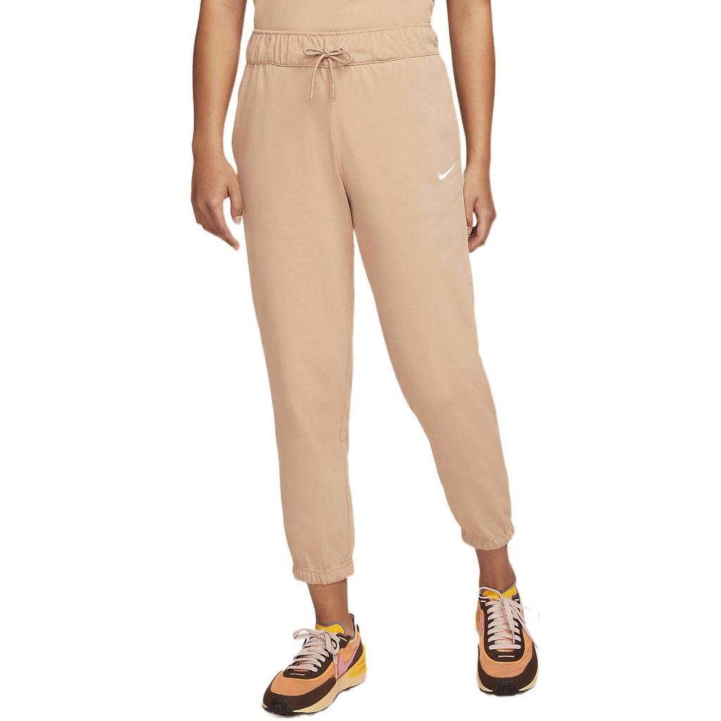 Nike Knitted Sweatpants Women's Beige Yellow Moderate Cuffed Pants DM6420-200