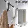 1pc Stainless Steel Double Side Hooks Bathroom Shower Door Hook Over Glass Door Shower Towel Rack For Glass Wall Or Glass Door