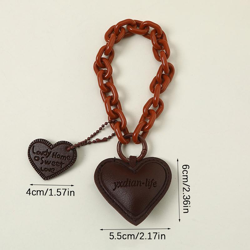 Simple Love Leather Keychain Pendant  Versatile Keychain For Women Exquisite Backpack Decoration Accessories Gifts