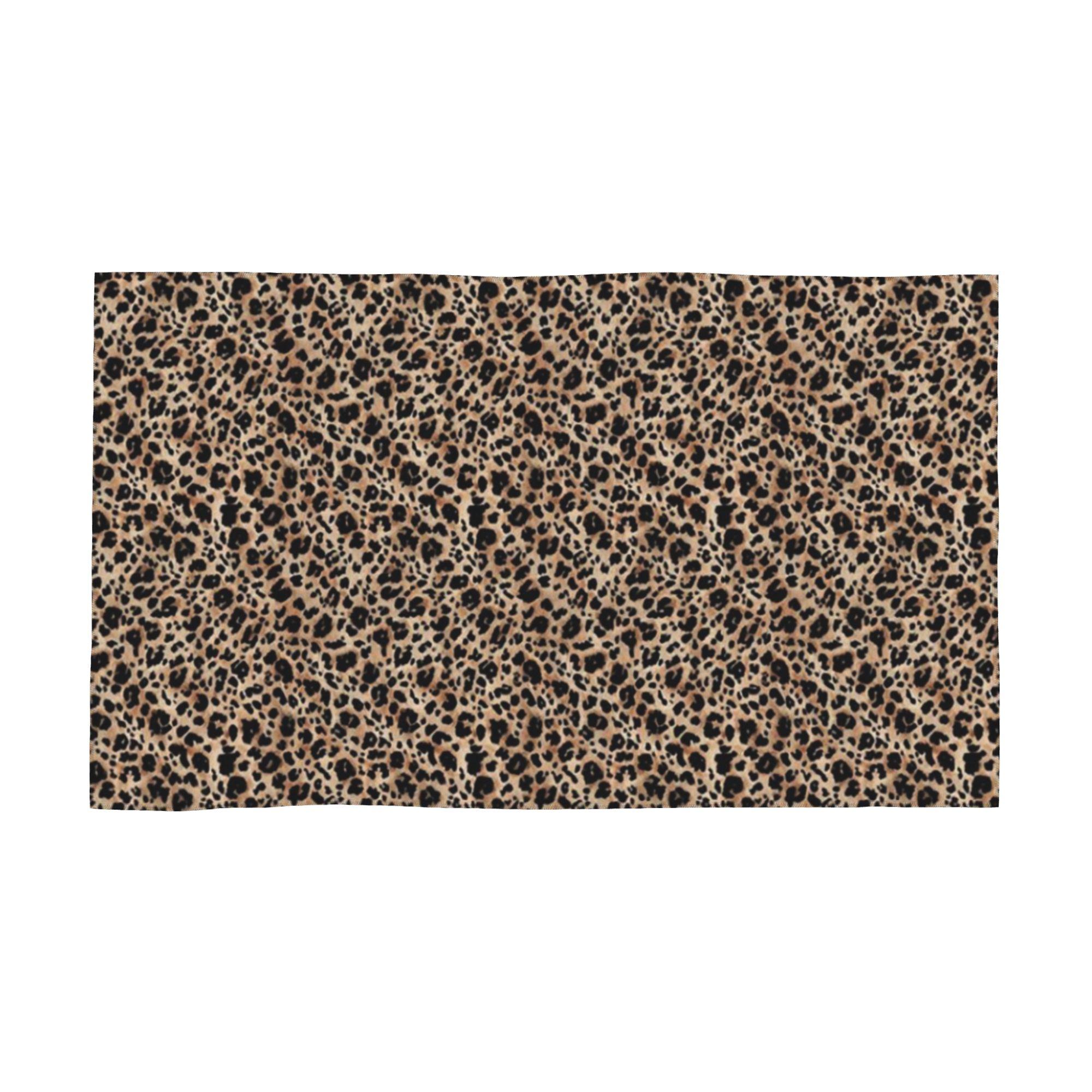 

Brown Leopard Pattern Soft Face Towel Quick Dry Pool Bath Cotton Towels Breathable W40*H60(CM)