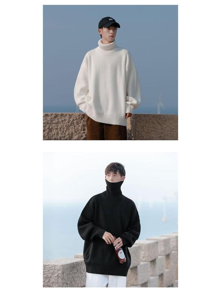 Herren Hochhals Grobstrick - Japanischer Stil Winter Basisschicht