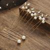 6pcs/set Bridesmaid Wedding Headpieces Pearl Rhinestone Flower Headwear Hair Clips Bridal Hair Pins