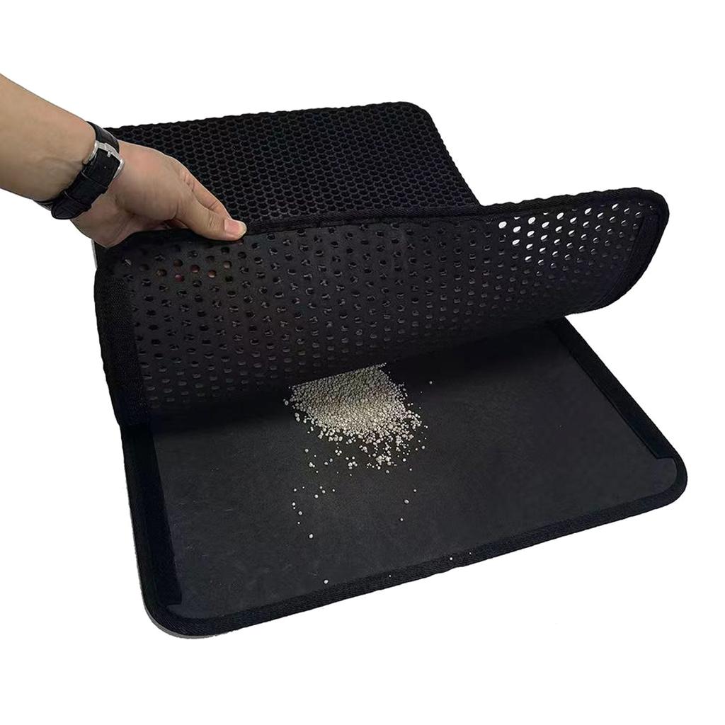 Cats Litter Mat Litter Trapping Honeycomb Double-Layer Design Waterproof Material Litter Sifting Scatter Control