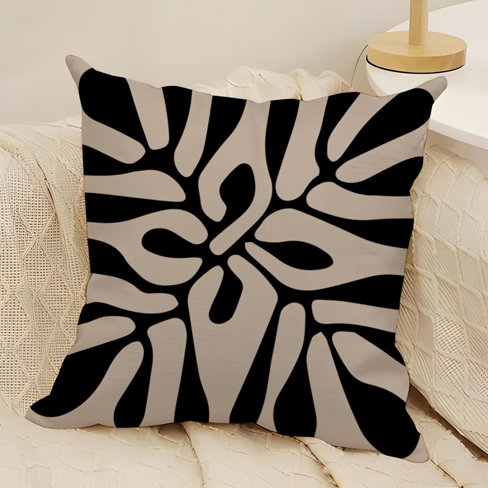 Lines Girl Coral Leaves Wall Art Painting Nordic Pillow Case Natural Linen Double-Sided Printing Sofa Home Decor Cushion Cover