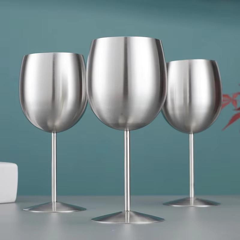 Stainless Steel Wine Glases Matte Polished Vodka Cup Juice Liquor Champagne Goblet 350ml Tumbler Party Wedding Mini Drinkware