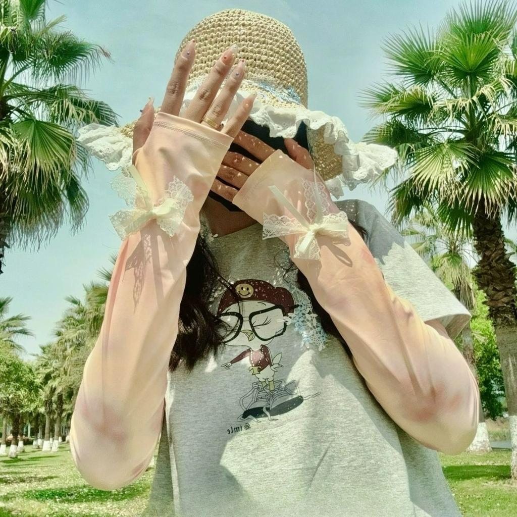 Summer New Sun-protective Ice Sleeves, UV-resistant Loose Cycling and Driving Arm Gloves, Butterfly Ice Silk Sleeve Sleeves