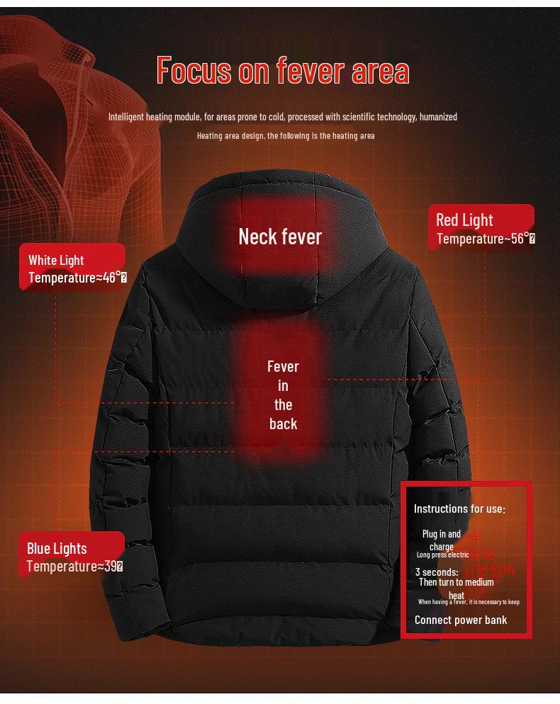 Unisex USB Heated Hoodie - Solid Color, Intelligent Temp Control for Autumn/Winter