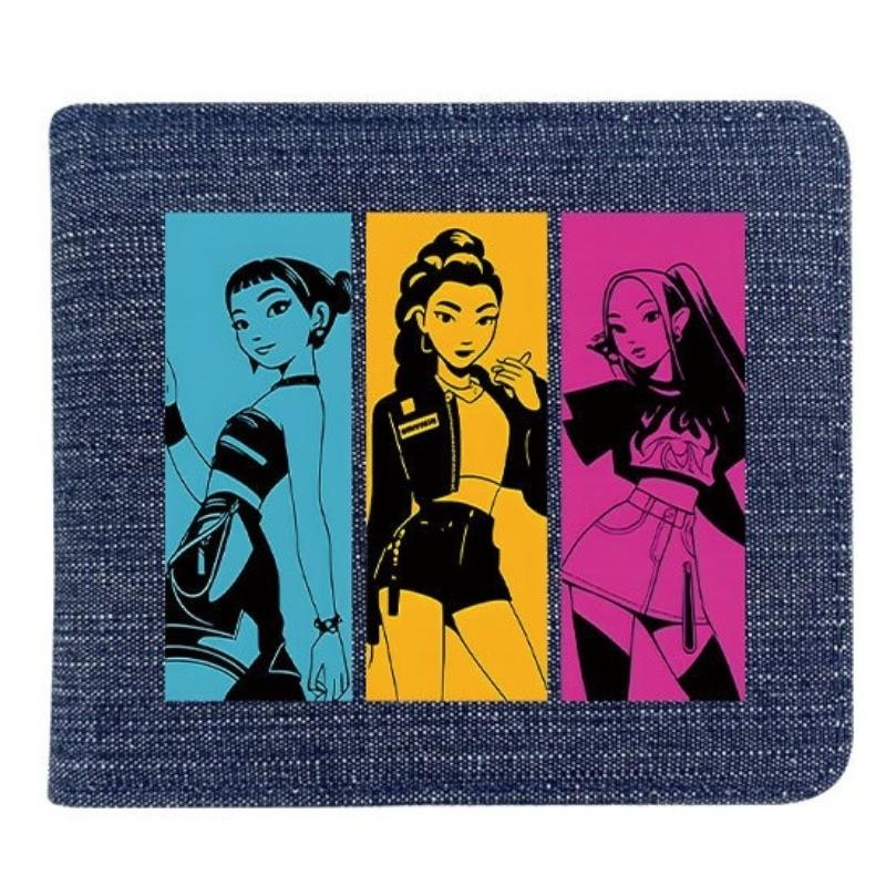 Fold Denim Kpop Hunters Rumi Zoey Mira Anime Wallet Short Purse