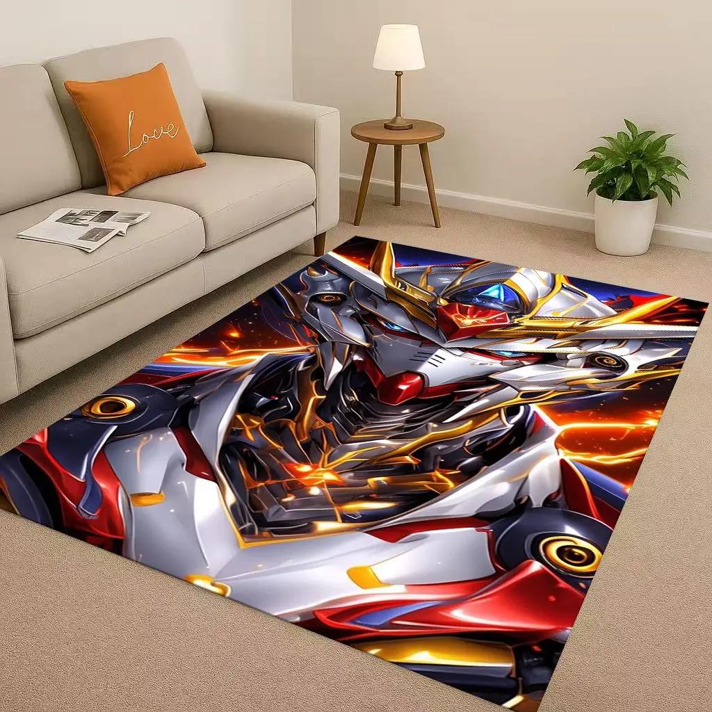 Gundam Cartoon Robot Christmas Gift Christmas Living Room Non-Slip Area Rug Carpet for Bedroom Sofa,Home Doormat Kids