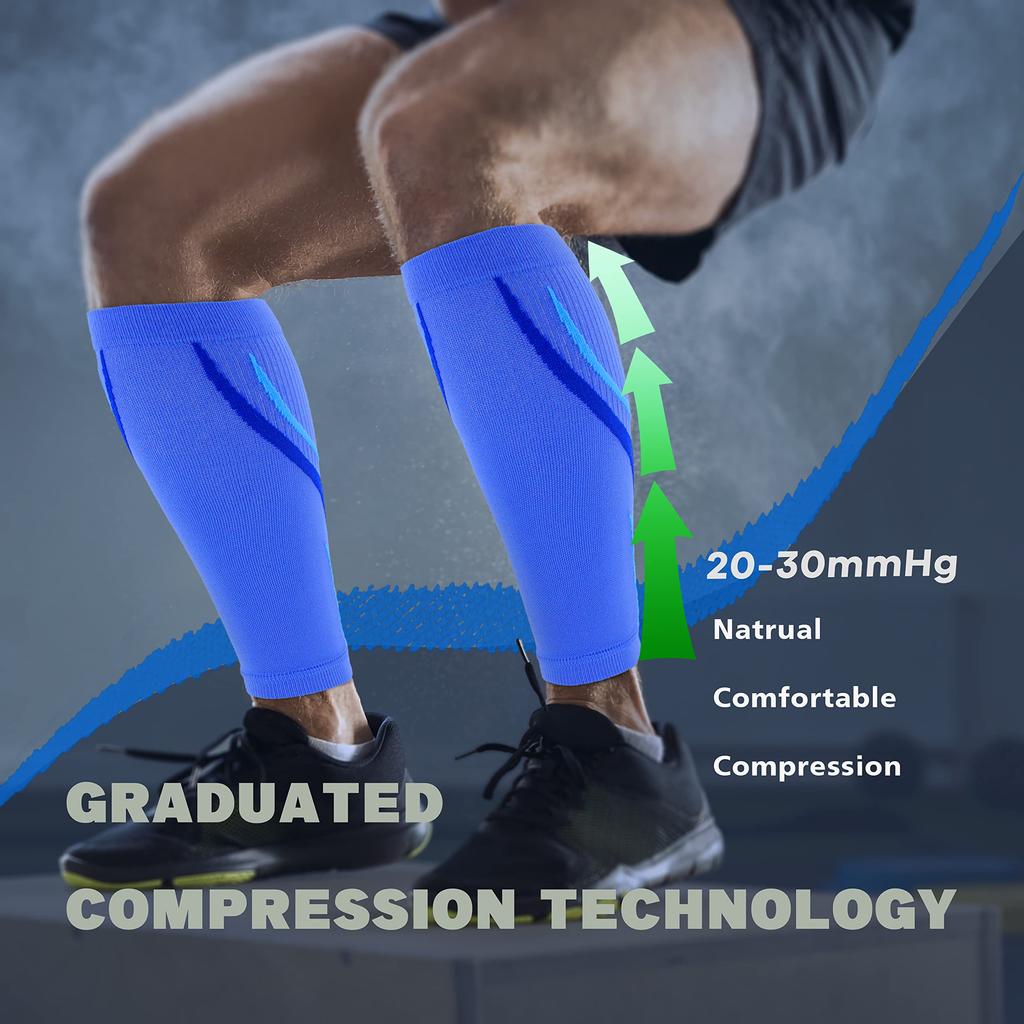 1 Pair Calf Compression Sleeves 20-30mmHg Basketball Running Footless Socks Men Women Shin Splint Breathable Football Socks