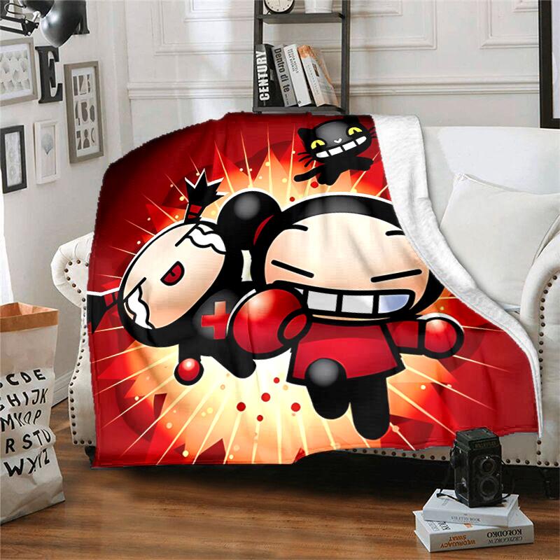 1pc Blanket Pucca1 Print Design, Lightweight Blanket for Sofa, Bed- Soft &Warm, Gift for All Seasons like Christmas, Halloween