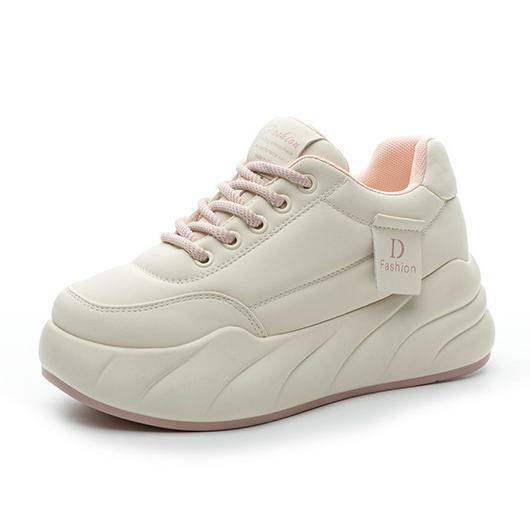 

Fashion 7CM Platform Sneakers for Women 2025 Spring New Large Size Female Casual Sports Board Shoes Lace-up Little White Shoe 34