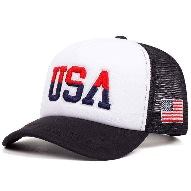 Fashion New Net Hat Usa Side American Flag Street Cycling Skateboarding Hat Street Dance Hip Hop Hat Sunshade Baseball Hat