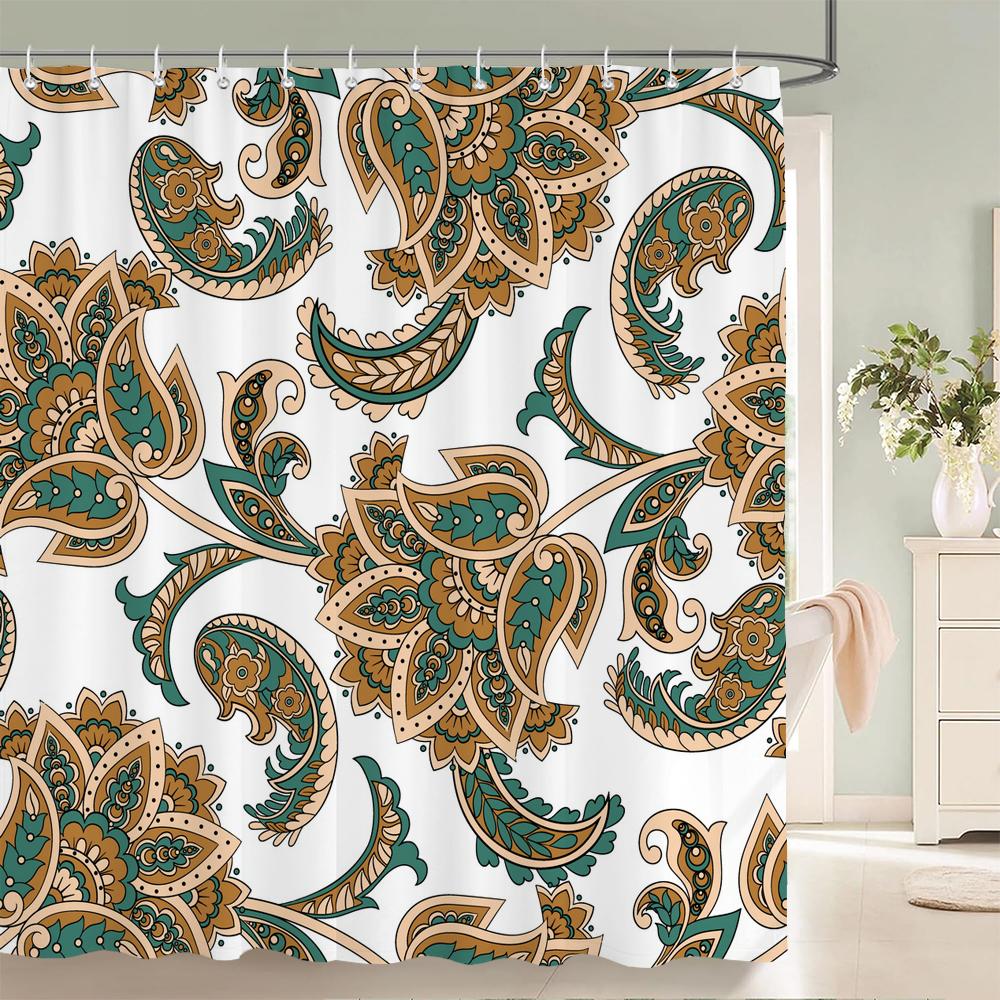 Bohemian style Shower Curtains Waterproof Polyester Fabric Boho Bath Curtains For Bathroom Bathtub Curtain With Hooks