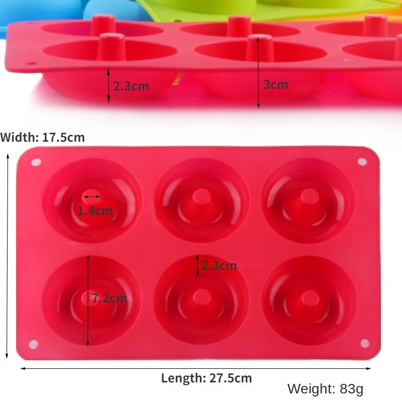 Silicone Baking Pan For Pastry Donuts Silicon Form Doughnut Mould DIY Cake Chocolate Dessert Bakery Tools 6 Full-Size Doughnuts
