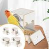 Bird Nest House with Perch Drawer Easy Install Wood Parakeet Aviary Breeding Box for Lovebirds Conures